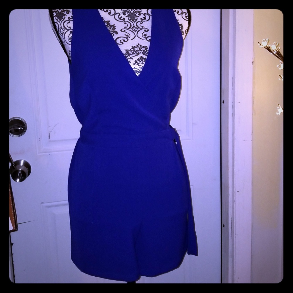 Gorgeous royal blue romper shorts.